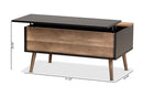 Catherine Two-Tone Black and Rustic Brown Lift Top Coffee Table Baxton