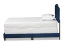 Auburn Glam Navy Blue Velvet Fabric Upholstered Twin Size Panel Bed Baxton