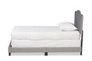 Auburn Glam Gray Velvet Fabric Upholstered Twin Size Panel Bed Baxton