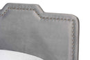 Auburn Glam Gray Velvet Fabric Upholstered Twin Size Panel Bed Baxton