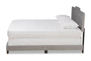 Auburn Glam Gray Velvet Fabric Upholstered Queen Size Panel Bed Baxton