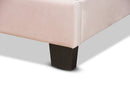 Ubud Glam Light Pink Velvet Fabric Upholstered Twin Size Panel Bed Baxton