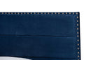 Ubud Glam Navy Blue Velvet Fabric Upholstered Twin Size Panel Bed Baxton