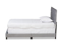 Ubud Glam Gray Velvet Fabric Upholstered Twin Size Panel Bed Baxton