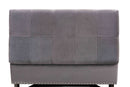 Barrington Gray Velvet Fabric Upholstered and Dark Brown Storage Ottoman Baxton