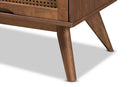 Flint Walnut Brown and Synthetic Rattan 6-Drawer Dresser Baxton