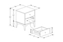 Quincia Ash Walnut 2-Drawer Nightstand Baxton