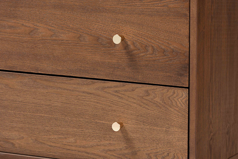 Quincia Ash Walnut 4-Drawer Chest Baxton