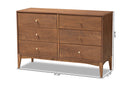 Quincia Ash Walnut 6-Drawer Dresser Baxton