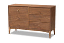 Quincia Ash Walnut 6-Drawer Dresser Baxton