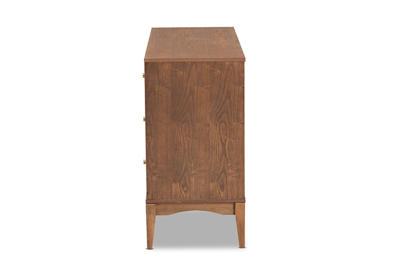 Quincia Ash Walnut 6-Drawer Dresser Baxton