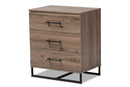 Mateo Rustic Oak 3-Drawer Storage Chest Baxton