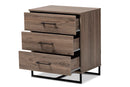 Mateo Rustic Oak 3-Drawer Storage Chest Baxton