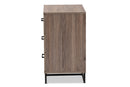 Mateo Rustic Oak 3-Drawer Storage Chest Baxton