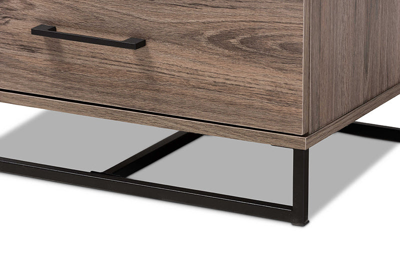 Mateo Rustic Oak 3-Drawer Storage Chest Baxton