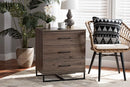Mateo Rustic Oak 3-Drawer Storage Chest Baxton