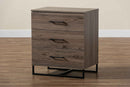 Mateo Rustic Oak 3-Drawer Storage Chest Baxton