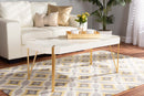 Idra Brushed Gold Metal and White Coffee Table Baxton