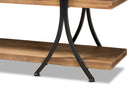 Mae Modern Natural Brown and Black Finished Metal Console Table Baxton