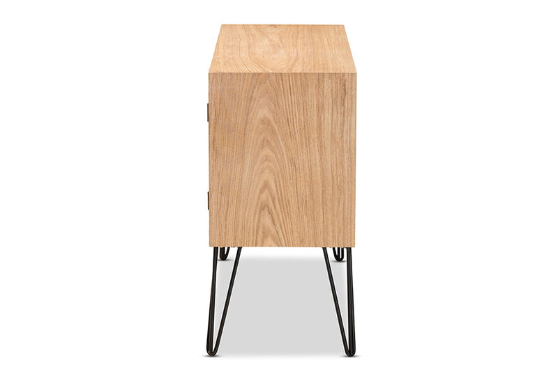 Carlingford Two-Tone Walnut Brown and Black Storage Cabinet Baxton