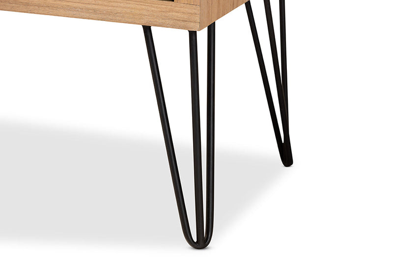 Carlingford Two-Tone Walnut Brown and Black Storage Cabinet Baxton