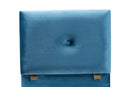 Raziel Sky Blue Velvet Fabric Upholstered and Oak Brown Storage Ottoman Baxton