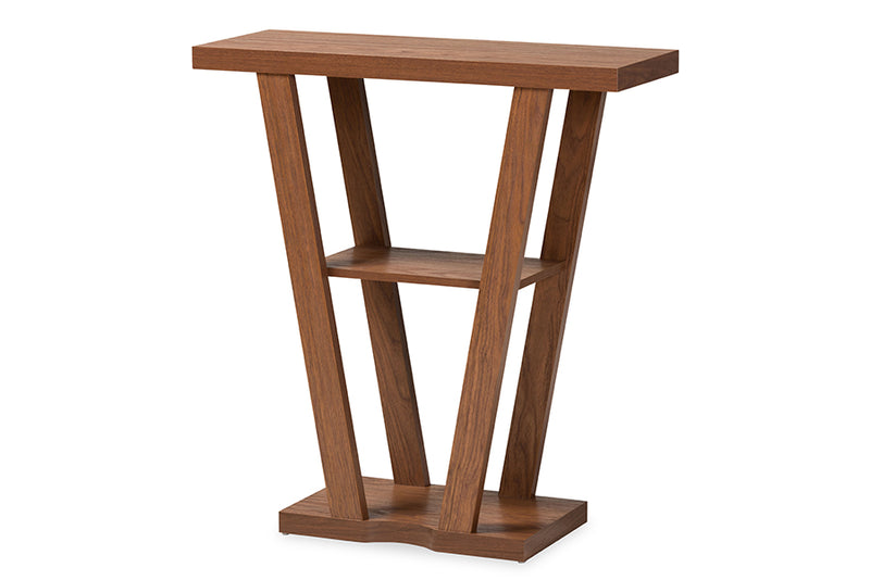 Kioshi Modern and Contemporary Walnut Brown Finished Wood Console Table