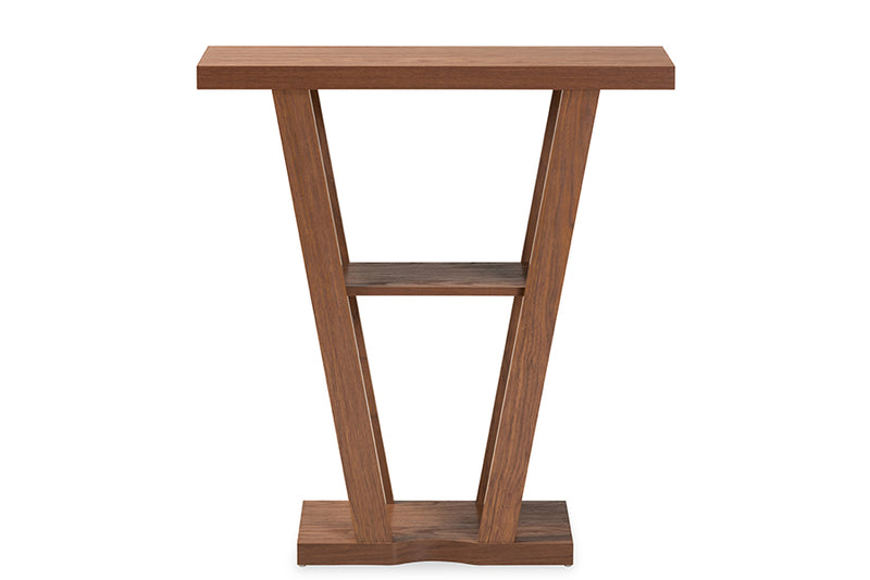 Kioshi Modern and Contemporary Walnut Brown Finished Wood Console Table