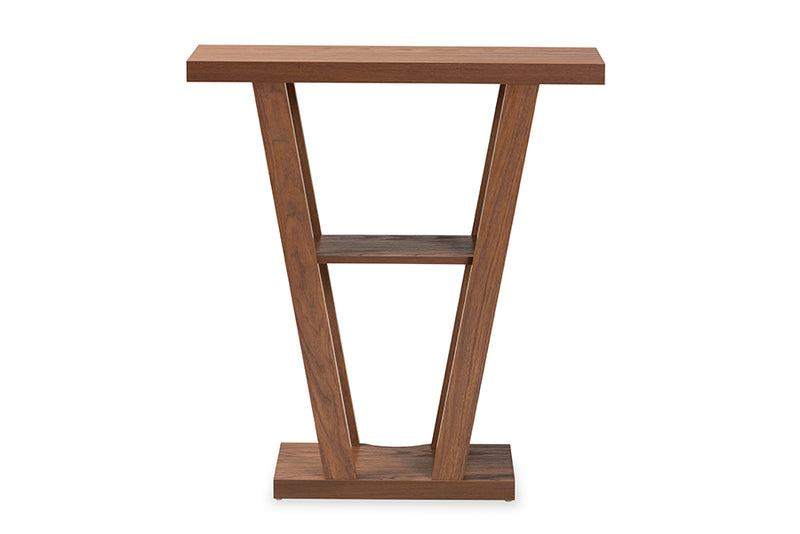 Kioshi Modern and Contemporary Walnut Brown Finished Wood Console Table