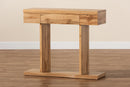 Abberton Oak Brown 3-Drawer Console Table Baxton