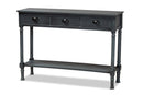 Thea Gray 3-Drawer Entryway Console Table Baxton