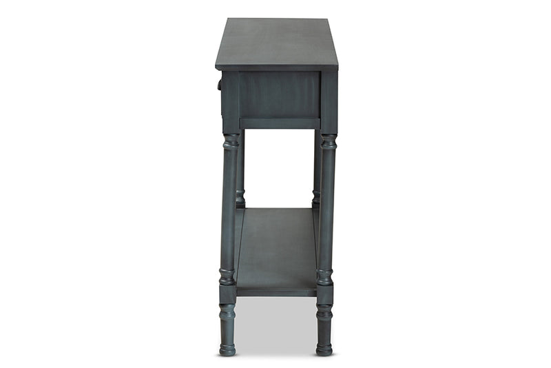 Thea French Provincial Gray Finished Wood 3-Drawer Entryway Console Table