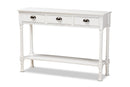 Thea White 3-Drawer Entryway Console Table Baxton