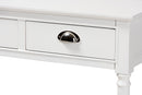 Thea White 3-Drawer Entryway Console Table Baxton