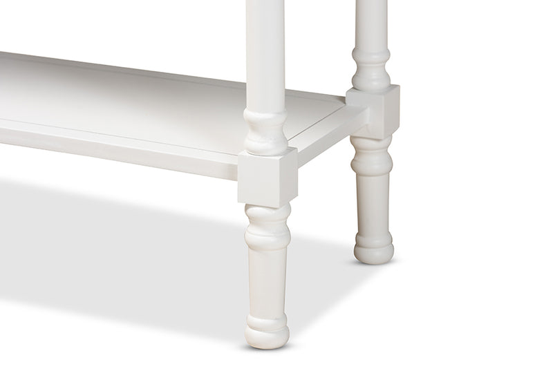 Thea French Provincial White Finished Wood 3-Drawer Entryway Console Table