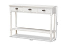 Thea White 3-Drawer Entryway Console Table Baxton