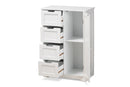 Jeanette White 4-Drawer Bathroom Storage Cabinet Baxton