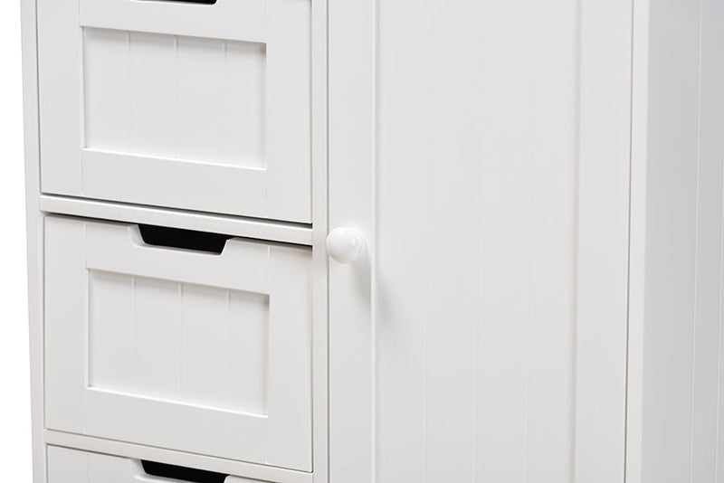 Jeanette White 4-Drawer Bathroom Storage Cabinet Baxton