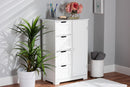 Jeanette White 4-Drawer Bathroom Storage Cabinet Baxton
