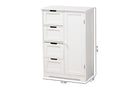 Jeanette White 4-Drawer Bathroom Storage Cabinet Baxton