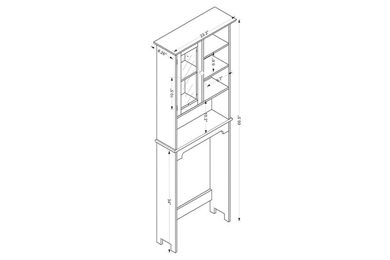 Jona White Over the Toilet Bathroom Storage Cabinet Baxton