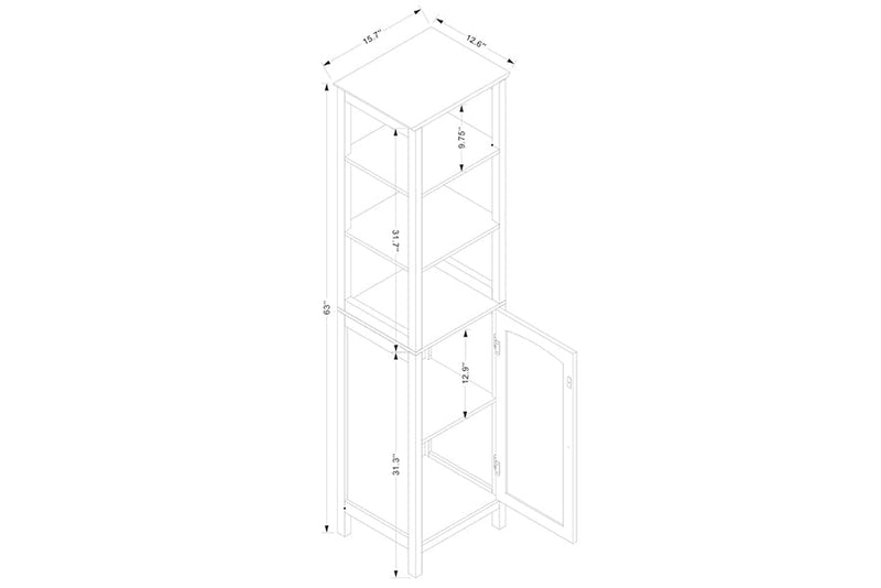 Lalo White Bathroom Storage Cabinet Baxton