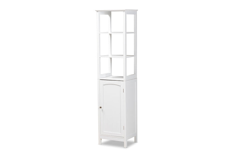 Lalo White Bathroom Storage Cabinet Baxton