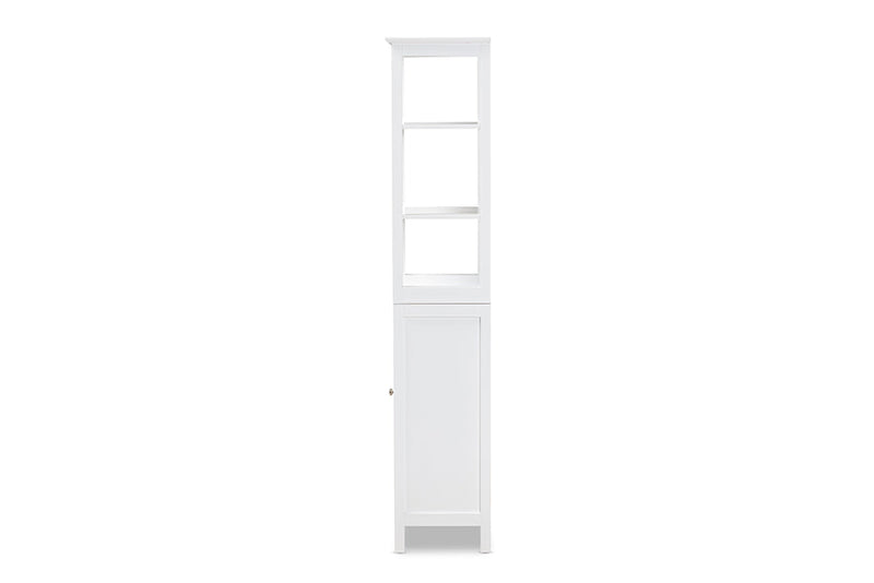 Lalo White Bathroom Storage Cabinet Baxton