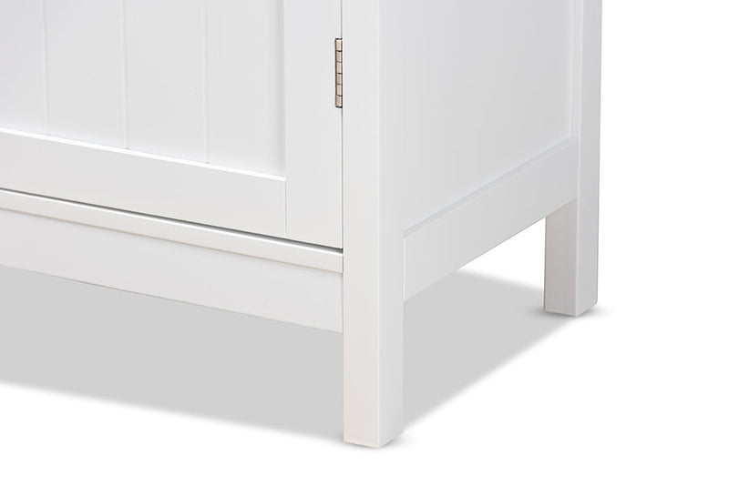 Lalo White Bathroom Storage Cabinet Baxton