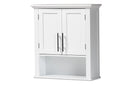 Melanie White 2-Door Bathroom Wall Storage Cabinet Baxton