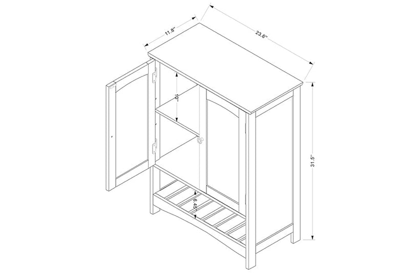 Haben White 2-Door Bathroom Storage Cabinet Baxton
