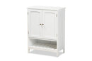 Haben White 2-Door Bathroom Storage Cabinet Baxton