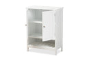 Haben White 2-Door Bathroom Storage Cabinet Baxton