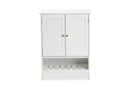 Haben White 2-Door Bathroom Storage Cabinet Baxton